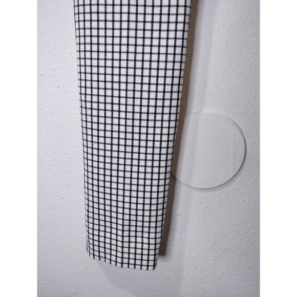 Cabi White Windowpane Gingham Print Skinny Trouser Pants Women's Size 0 - Picture 7 of 9